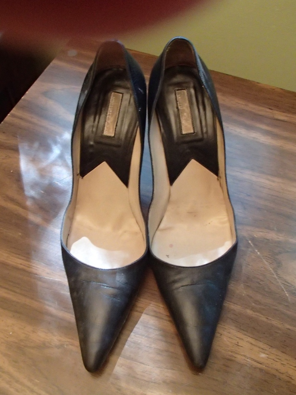 Black Leather Heels Size 10